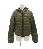 バーバリーズブルーレーベル Burberry's BLUE LABEL ヴィンテージ ダウンジャケット ブルゾン リバーシブル 38 カーキ 黒 ブラック ホースロゴ刺繍 フルジップ /FF ■GY18