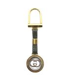 グッチ GUCCI オールドグッチ キーリング キーホルダー レザー インターロッキング ゴールド色 シルバー色 /XZ ■GY18