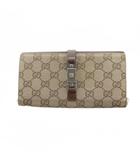 グッチ GUCCI 035・2184・2134 ジャッキーライン 長財布 ロング ウォレット キャンバス レザー GG ロゴ 総柄 茶 ブラウン ■GY11 /MQ ■OH