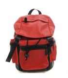 コーチ COACH F72018 パーフォレイテッド バックパック リュックサック パンチングレザー ナイロン 切替 バイカラー オレンジ 黒 ブラック /GV  ■GY18