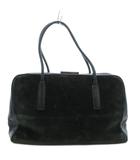 プラダ PRADA ヴィンテージ トートバッグ ハンドバッグ ベルベット ベロア レザー 切替 がま口 緑 グリーン /GV ■GY18