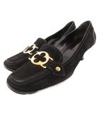 ルイヴィトン LOUIS VUITTON パンプス ローファー ヒール スエードレザー 37.5 黒 ブラック /JS ■GY18