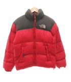 ザノースフェイス THE NORTH FACE PL-10 ダウンジャケット ブルゾン XS 赤 レッド 黒 ブラック スタンドカラー ロゴ刺繍 /FF ■GY18