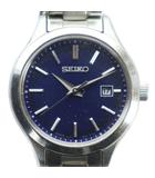 セイコー SEIKO V137-0DN0 腕時計 ウォッチ クォーツ 青文字盤 カレンダー付き デイト シルバー色 ■GY18 /MQ
