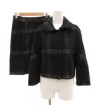 ドルチェ&ガッバーナ ドルガバ DOLCE&GABBANA セットアップ ツイード テーラードジャケット スカート アルパカ混 モヘア混 チェック柄 40 黒 ブラック /JS ■GY11