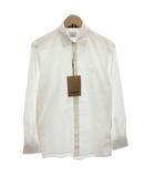 バーバリー BURBERRY タグ付き SHERWOOD スリムフィット ノバチェック ロゴ刺繍 シャツ ワイシャツ ドレス 長袖 S 白 ホワイト 8032308 /FF ■GY18