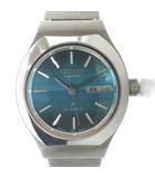 シチズン CITIZEN 4-700082Y 腕時計 ウォッチ 自動巻き 青文字盤 ロゴ カレンダー付き カットガラス シルバー色 ■GY18 /MQ