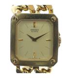 セイコー SEIKO 1220-5010 腕時計 チェーン ブレスレットウォッチ 2連 喜平 クォーツ ゴールドカラー 金色 ■GY18 /MQ