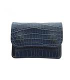 ワイルドスワンズ WILDSWANS 小銭入れ コインケース クロコ レザー ロゴ 紺 ネイビー ■GY18 /MQ