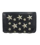 ジミーチュウ JIMMY CHOO 名刺入れ カードケース レザー 本革 スタースタッズ 黒 ブラック シルバーカラー /GV ■GY18