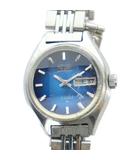 セイコー SEIKO 2206-0300 腕時計 ウォッチ 自動巻き 青文字盤 カットガラス カレンダー付き シルバー色 ■GY11 /MQ