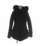 タトラス TATRAS コサバ KOSAVA ダウンコート アウター ウール ラクーンファー ミドル フード ジップアップ ロゴ 01 S 黒 ブラック LTAT21A4795-D /XZ ■GY18