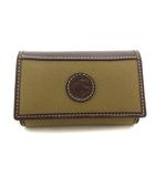 ハンティングワールド HUNTING WORLD 6連キーケース サファリ トゥデイ ロゴ キャンバス レザー カーキ 茶 ブラウン /GV ■GY18