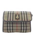 バーバリーズ Burberrys ポーチ 化粧ポーチ キャンバス ノバチェック 鏡付き ロゴ ベージュ /XZ ■GY18