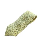 エルメス HERMES ネクタイ レギュラータイ 絹 シルク ロゴ 総柄 黄 イエロー ■GY17 /MQ ■OH