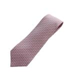 エルメス HERMES ネクタイ レギュラータイ 絹 シルク ロゴ 総柄 ピンク ■GY17 /MQ ■OH