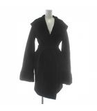 マックスマーラ MAX MARA 白タグ RIALTO リアルト フーデット コート ガウン ベルテッド アウター ウール カシミヤ アルパカ ミドル ベルト付き 40 黒 ブラック 10861513 /XZ ■GY17