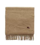 バーバリーズ Burberrys マフラー ストール カシミヤ フリンジ ロゴ 刺繍 茶色 ブラウン /XZ ■GY18