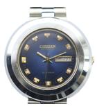 シチズン CITIZEN AUTOMATIC 4-650336 オートマチック 腕時計 ヴィンテージ アンティーク ウォッチ 自動巻き 青文字盤 デイデイト カレンダー付き シルバー色 ■GY18 /MQ