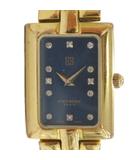 ジバンシィ GIVENCHY MILLESIME REG. MODELL 腕時計 ウォッチ クォーツ スクエア ロゴ ゴールド色 ■GY18 /MQ