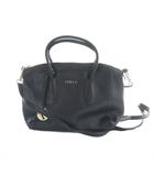 フルラ FURLA ハンドバッグ ショルダー 2WAY トート ロゴ PVC 黒 ブラック ■GY11 /MQ