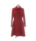 ミュウミュウ miumiu ステンカラーコート アウター ウール ロング 総裏地 40 赤 レッド /XZ ■GY18