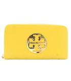 トリーバーチ TORY BURCH 長財布 ラウンドファスナー レザー ロゴ ゴールド金具 黄色 イエロー /XZ ■GY11
