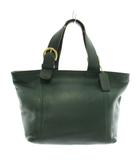 コーチ COACH オールドコーチ ハンドバッグ トート レザー 無地 緑 グリーン 4133 /XZ ■GY11
