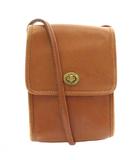 コーチ COACH オールドコーチ アメリカ USA製 248 ショルダーバッグ ミニポーチ レザー ターンロック 茶 ブラウン /XZ ■GY11