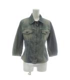 バーバリー ロンドン BURBERRY LONDON デニムジャケット Gジャン ジージャン アウター 七分袖 背抜き 裏地ノバチェック 42 青 ブルー /XZ ■GY18