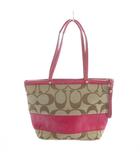 コーチ COACH 12429 トートバッグ ハンド ロゴ シグネチャー 茶 ブラウン ピンク ■GY11 /MQ
