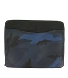 コーチ COACH セカンドバッグ クラッチバッグ レザー 迷彩柄 カモフラ ロゴ 黒 ブラック 青 ブルー F57853 /XZ ■GY18