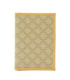 セリーヌ CELINE M15/2 カードケース 名刺入れ 二つ折り PVC レザー マカダム柄 総柄 ベージュ /XZ ■GY11