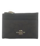 コーチ COACH ミニ スキニー ID ケース シグネチャー キャンバス カードケース コインケース PVC レザー ロゴ 茶色 ブラウン CW870 /XZ ■GY18