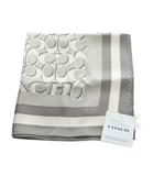 コーチ COACH 大判スカーフ タグ付き ストール ロゴ シグネチャー 絹 シルク グレー ■GY11 /MQ