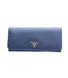 プラダ PRADA サフィアーノ レザー 長財布 ロング ウォレット ゴールド金具 紺 ネイビー ■GY18 /MQ ■OH