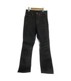 ザ フラットヘッド THE FLAT HEAD レザーパンツ 馬革 ホースレザー フレア ブーツカット ジップフライ 29 黒 ブラック /XZ ■GY18