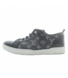 ルイヴィトン LOUIS VUITTON マッチアップライン モノグラム エクリプス スニーカー PVC レザー ローカット ロゴ 7.5 26.5cm 黒 ブラック /XZ ■GY18