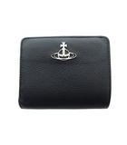 ヴィヴィアンウエストウッド Vivienne Westwood 二つ折り財布 ウォレット レザー ロゴ オーブ 黒 ブラック ■GY18 /MQ