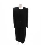 ジバンシィ GIVENCHY セットアップ フォーマル ワンピース ノーカラージャケット タック 半袖 ロング 12 黒 ブラック /FF ■GY11