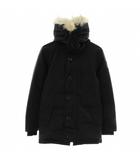 カナダグース CANADA GOOSE クレストン CRESTON ダウンジャケット コート アウター 毛皮 コヨーテ フード ジップアップ ロゴ ワッペン 2XS 黒 ブラック 3481JMB /XZ ■GY11