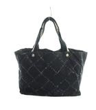 シャネル CHANEL 旧トラベルライン トートバッグ ハンド ナイロン ロゴ 黒 ブラック ■GY11 /MQ ■OH