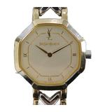イヴサンローラン YVES SAINT LAURENT ジャンク品 2200-241762 腕時計 ウォッチ クォーツ ローマン ロゴ シルバー色 ゴールド色 ■GY18 /MQ