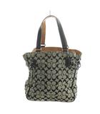 コーチ COACH 6352 トートバッグ ハンド キャンバス レザー シグネチャー 黒 ブラック グレー ■GY18 /MQ