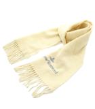 ヴィヴィアンウエストウッドマン Vivienne Westwood MAN マフラー ストール ウール フリンジ ロゴ 刺繍 アイボリー /XZ ■GY18