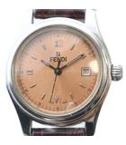 フェンディ FENDI 210L 腕時計 ウォッチ クォーツ レザーベルト カレンダー付き シルバー色 ■GY11 /MQ ■OH