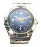スウォッチ SWATCH 腕時計 ウォッチ クォーツ カレンダー付き 青文字盤 シルバー色 ■GY11 /MQ