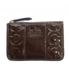 コーチ COACH 小銭入れ コインケース エナメル オプアート ロゴ キーリング 茶 ブラウン ■GY18 /MQ