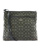 コーチ COACH ショルダーバッグ キャンバス レザー シグネチャー 総柄 ロゴ シルバー金具 黒 ブラック F58285 /XZ ■GY17