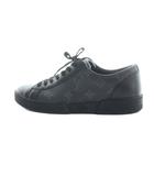 スニーカー シューズ 靴 ロゴ モノグラム レザー PVC 7 26cm 黒 ブラック ■GY18 /MQ ■OH